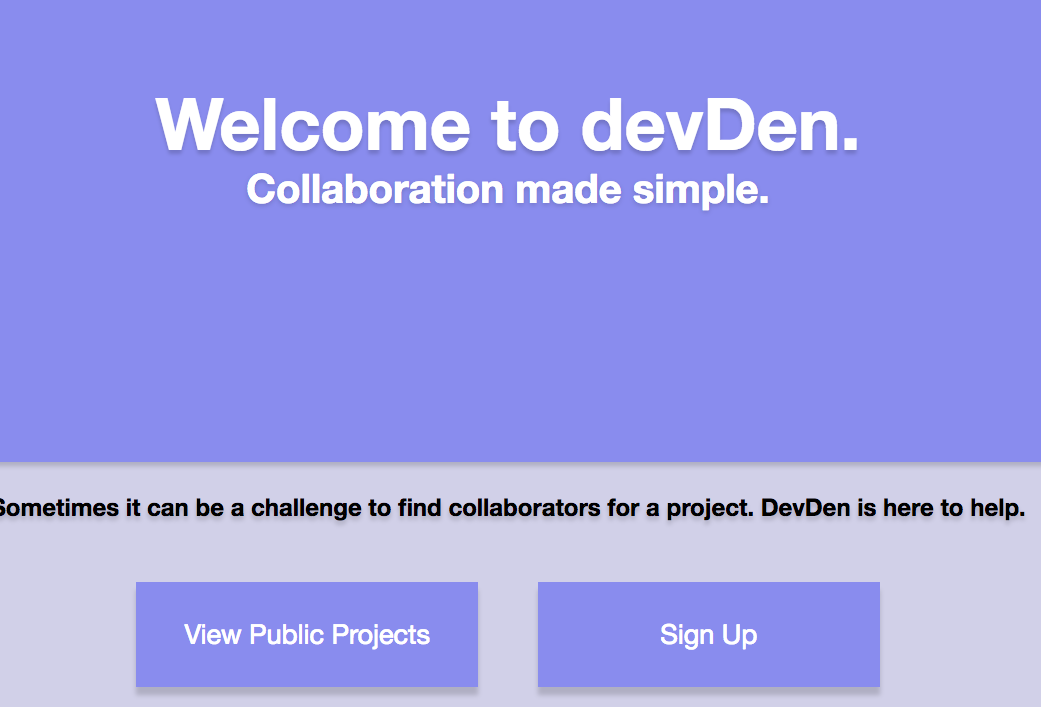 Screenshot of DevDen