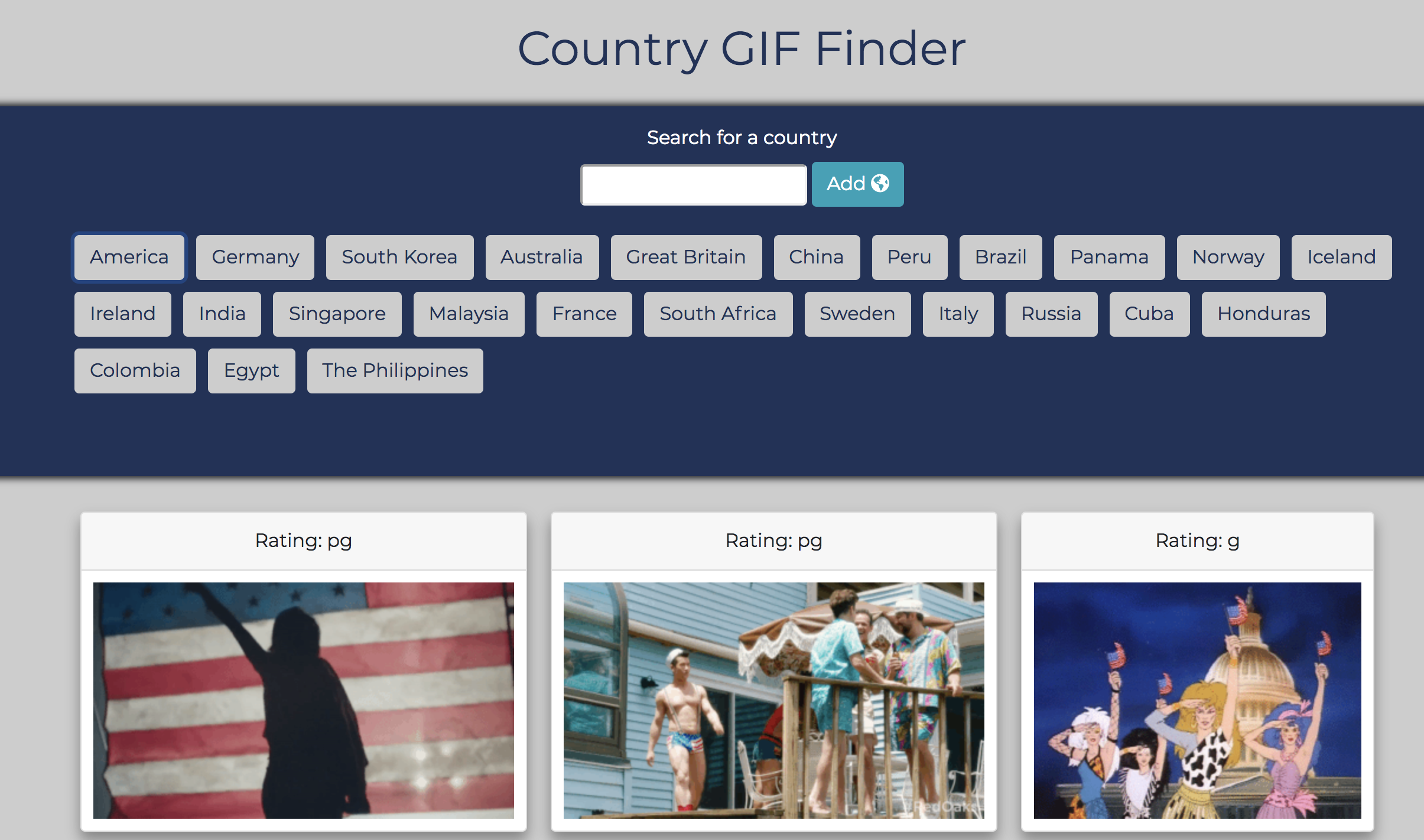 Screenshot of GifTastic